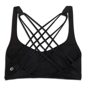 Lululemon Free To Be Bra (Wild) Strappy Black Yoga Bra Size 10